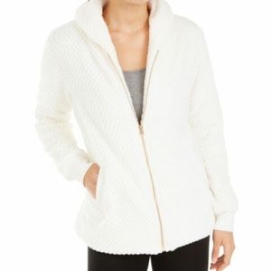 Ideology Quilted Fleece Jacket  Small Coconut Milk
